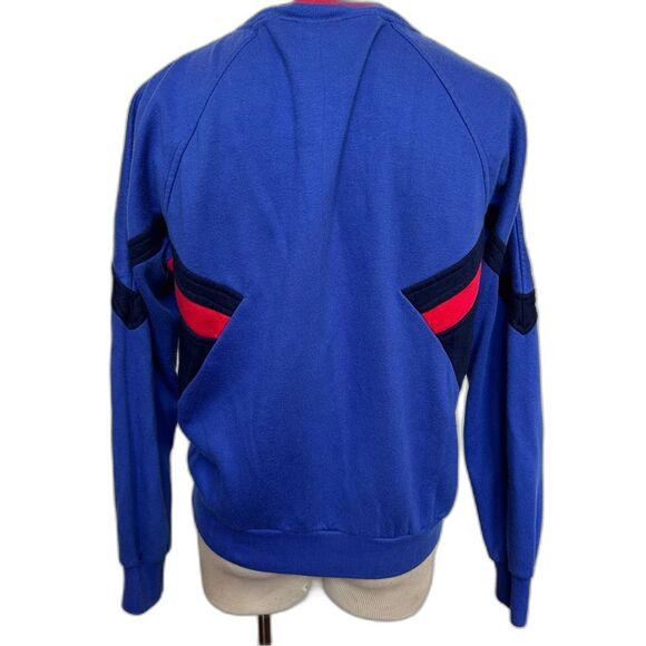 Retro 90s Athco Blue Red Black Colorblock Full Zip Sweatshirt - Men L - Picture 4 of 6